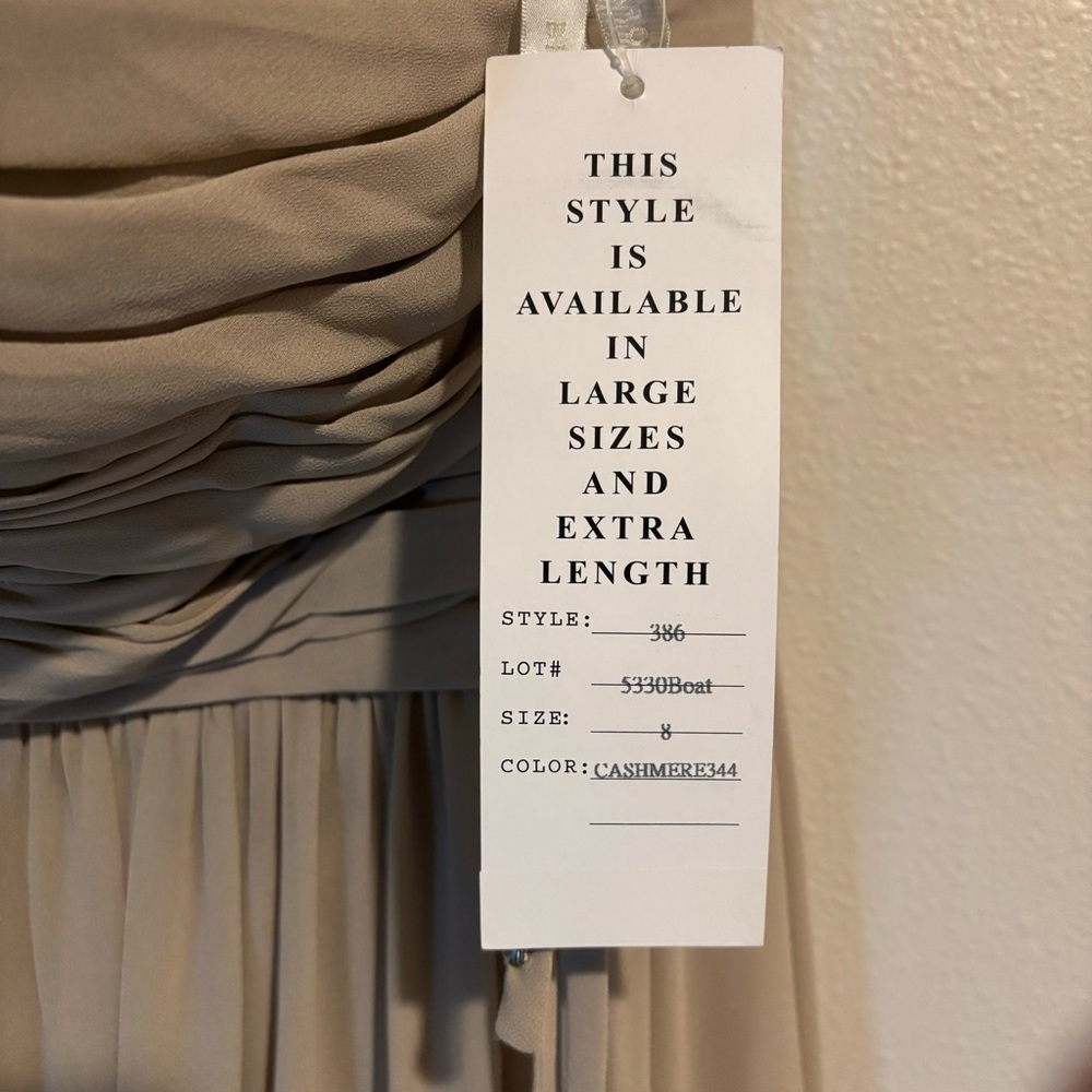 Bill Levkoff NWT Strapless Taupe Dress Size 8 - Picture 8 of 9